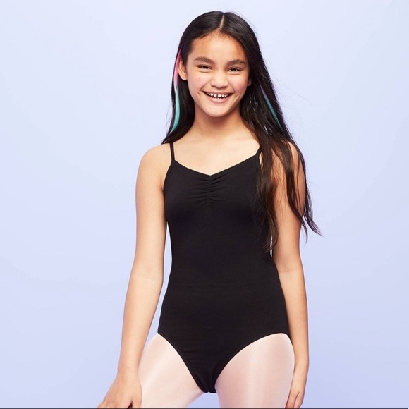 More Than Magic Girls Dance Cami Black Leotard - Picture 1 of 6